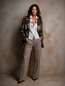 Women's Vintage Casual Plaid-Panel Blazer ZMZ2497H7XT