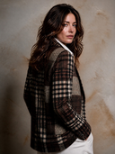 Women's Vintage Casual Plaid-Panel Blazer ZMZ2497H7XT