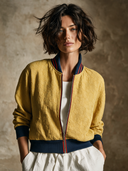 Women's Vintage-Style Casual Jacquard Bomber Jacket ZMZ2429H8XT