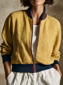 Women's Vintage-Style Casual Jacquard Bomber Jacket ZMZ2429H8XT