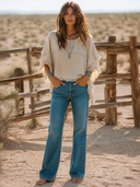 Women's Bohemian Style Frayed Tassel Loose Cotton T-Shirt ZMZ2425H0XT