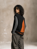 Women's Color-Block V-Neck Knit Sweater Vest ZMZ2458H5XT