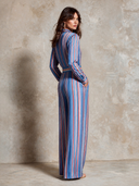 Women's Casual Striped Long-Sleeve Wide-Leg Jumpsuit ZMZ2110H2XT