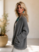 Women's Classic Vintage-Style Casual Multi-Pocket Knit Cardigan ZMZ2435H7ZYY