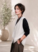 Women's Vintage-style Elegant V-neck Single-breasted Knit Vest ZMZ1970H1ZYY