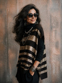 Women's Retro Casual Cotton Yarn Knitted Patchwork Sequin Loose Pullover Vest ZMZ2505H7ZJY