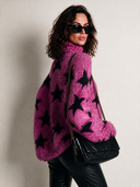 Women's Casual Star-Jacquard Chunky Knit Turtleneck Sweater ZMZ2568H5XT
