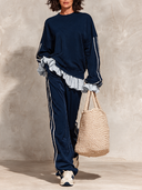 Women's Navy Athleisure Sweatshirt And Jogger Set ZMZ2555H8XT