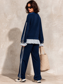 Women's Navy Athleisure Sweatshirt And Jogger Set ZMZ2555H8XT