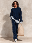 Women's Navy Athleisure Sweatshirt And Jogger Set ZMZ2555H8XT