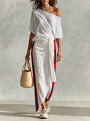 Women's Resort-Style Off-Shoulder Wrap Top And Skirt Two-Piece Set ZMZ2611H7XT