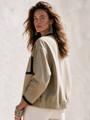 Women's Classic Vintage Casual Twill Cotton Zip-Up Jacket With Collar ZMZ2628H0ZYY