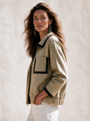 Women's Classic Vintage Casual Twill Cotton Zip-Up Jacket With Collar ZMZ2628H0ZYY