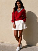 Women's Retro Casual Striped Knitted Pullover Sweater ZMZ2724H1ZJY