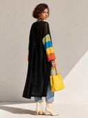 Women's Fashion Rainbow Sleeve Unbuttoned Knit Cardigan ZMZ2708H0SWL