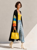 Women's Fashion Rainbow Sleeve Unbuttoned Knit Cardigan ZMZ2708H0SWL