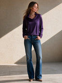 Women's Retro Casual Cotton Patchwork Sequin Pullover Long-Sleeve T-Shirt ZMZ2805H8ZJY