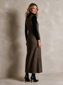 Women's Retro Casual Houndstooth V-neck Sleeveless Maxi Dress ZMZ2827H5ZJY