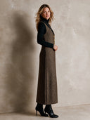 Women's Retro Casual Houndstooth V-neck Sleeveless Maxi Dress ZMZ2827H5ZJY