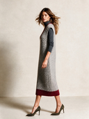 Women's Color-Block V-Neck Sleeveless Cable-Knit Midi Dress ZMZ2743H9XT