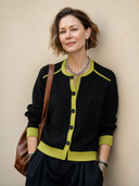 Women's Classic Color-Block Button-Front Knit Cardigan ZMZ3104H3SWL