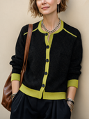 Women's Classic Color-Block Button-Front Knit Cardigan ZMZ3104H3SWL