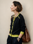 Women's Classic Color-Block Button-Front Knit Cardigan ZMZ3104H3SWL