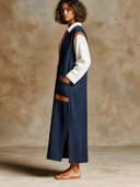 Women's Casual Cotton-Linen Color-Block Lace Vacation Maxi Dress ZMZ3114H0XT