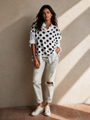 Women's Retro Casual Knitted Polka-Dot Pullover Vest ZMZ0159I3ZJY