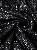 Women's Formal Party Dress: Velvet And Sequin Panel Design, Crew Neck, Lantern Sleeves ZMZ0192I0ZYY
