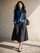 Women's Retro Casual Color Block Stand Collar Short Jacket ZMZ0107I1ZJY