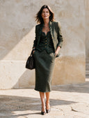 Women's Retro Casual Frayed Blazer Jacket ZMZ0201I9ZJY