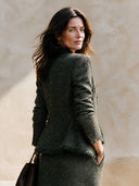 Women's Retro Casual Frayed Blazer Jacket ZMZ0201I9ZJY