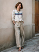 Women's Classic Cotton Printed Crew-Neck Long-Sleeve Top ZMZ0264I9SWL