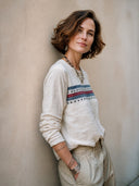 Women's Classic Cotton Printed Crew-Neck Long-Sleeve Top ZMZ0264I9SWL