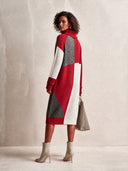 Women's Classic Color-Block Knitted Turtleneck Long-Sleeve Knee-Length Dress ZMZ0208I9SWL
