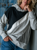 Women's Casual Color-Block Striped Long-Sleeve Hoodie ZMZ0109I2XT