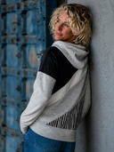 Women's Casual Color-Block Striped Long-Sleeve Hoodie ZMZ0109I2XT