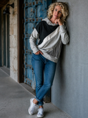 Women's Casual Color-Block Striped Long-Sleeve Hoodie ZMZ0109I2XT