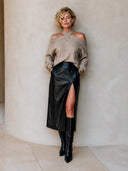 Women's Stylish Khaki Halter-Neck Knit Sweater ZMZ0276I1SWL