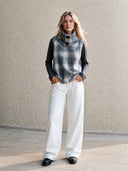 Women's Retro Casual Simple Plaid Pullover Vest ZMZ0384I4ZJY