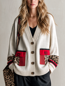 Women's Classic Color-Block V-Neck Button-Front Jacket ZMZ0381I6SWL