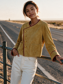 Women's Retro Elegant Casual Faux Suede Single-Breasted Jacket With Asymmetrical Placket ZMZ0215I7ZYY