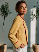Women's Retro Elegant Casual Faux Suede Single-Breasted Jacket With Asymmetrical Placket ZMZ0215I7ZYY