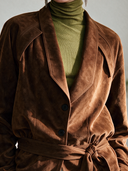 Women's American Retro Casual Faux Suede Single-Breasted Jacket With Lapel ZMZ0282I1ZYY