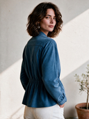 Women's Classic Retro Casual Faux Suede Jacket With Asymmetric Placket And Elastic Waist ZMZ0327I7ZYY