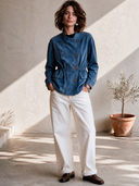 Women's Classic Retro Casual Faux Suede Jacket With Asymmetric Placket And Elastic Waist ZMZ0327I7ZYY