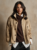 Women's Urban Casual Loose-Fit Stand-Collar Cotton Field Jacket ZMZ0368I3XT
