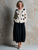Women's Retro Casual Round Neck Polka Dot Knitwear And Pleated Skirt Two-Piece Set ZMZ0381I9XT