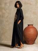Women's Bohemian V-Neck Long-Sleeve Kaftan Maxi Dress ZMZ0358I7XT